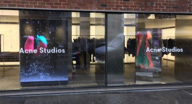 Acne Studios NYC. Digital Signage LED screen store window.