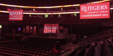 Rutgers commencement. Christie 14K-M projectors