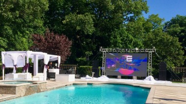 Pool party Long Island, NY - outdoor super bright LED video screen