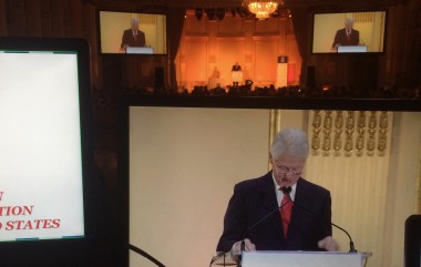 President Bill Clinton @ Plaza hotel, NYC Projection screens with Panasonic 10K projectors, Panasonic video camera package