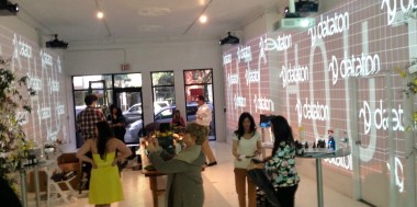 Jurlique store opening event. Watchout grid, 270 degree projection for digital signage. Panasonic DLP 7K projectors